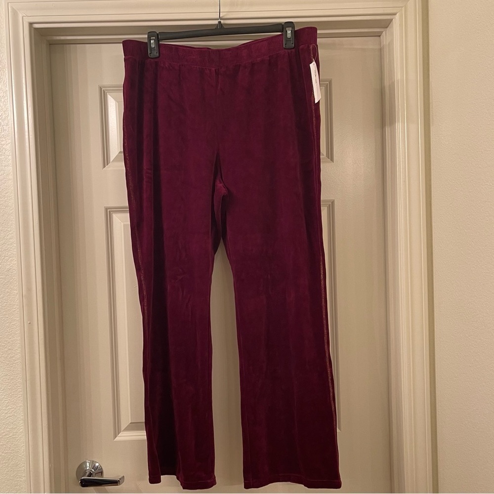 STYLE & Co 1X& 2X Velour Velvet Holly Loungewear Sweatpants Pants - Picture 2 of 6